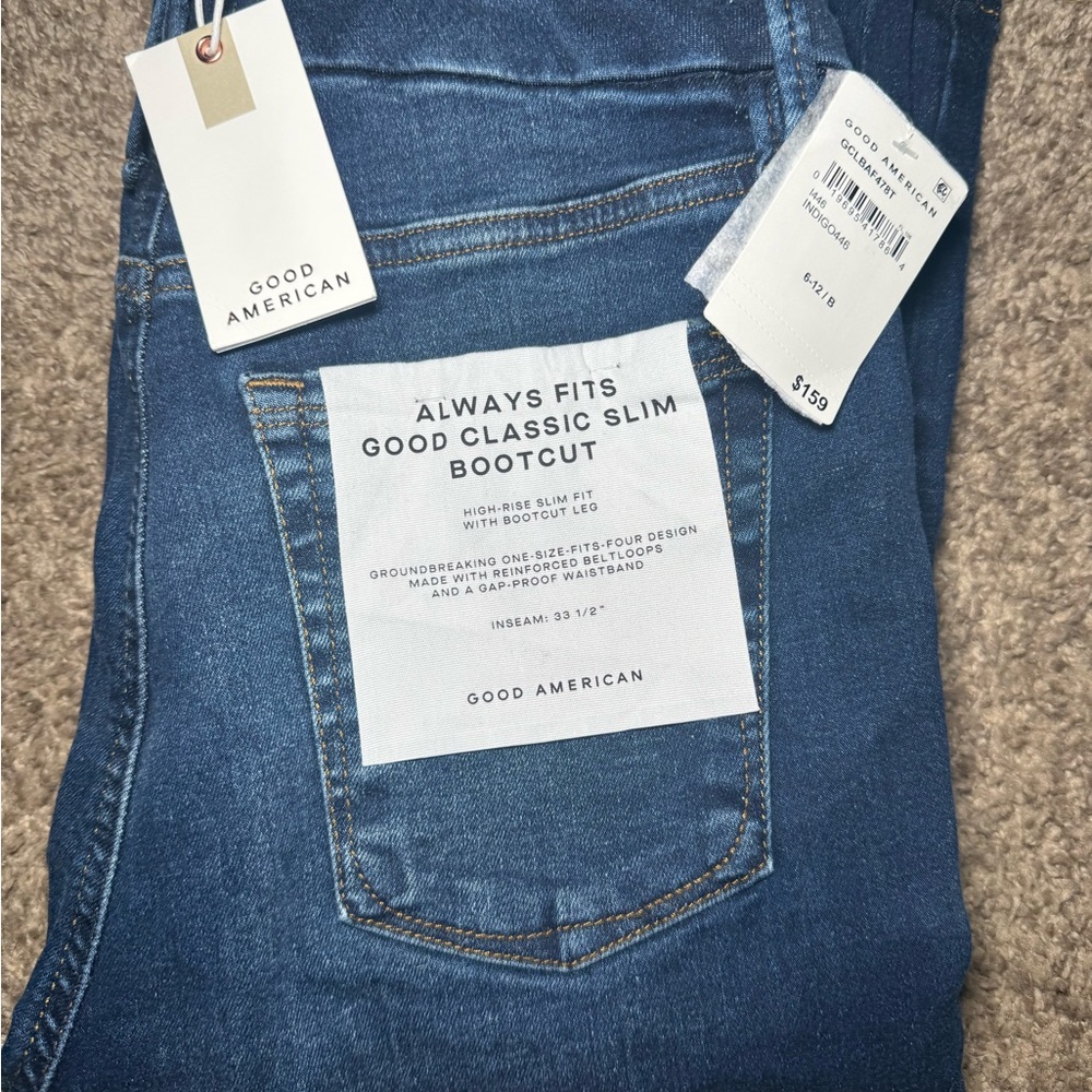 Good American Dark Blue Slim Bootcut Jeans